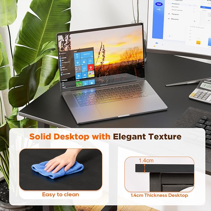 PayLessHere | 63 Inch Computer Desk | Black | Office Desk - Image 4