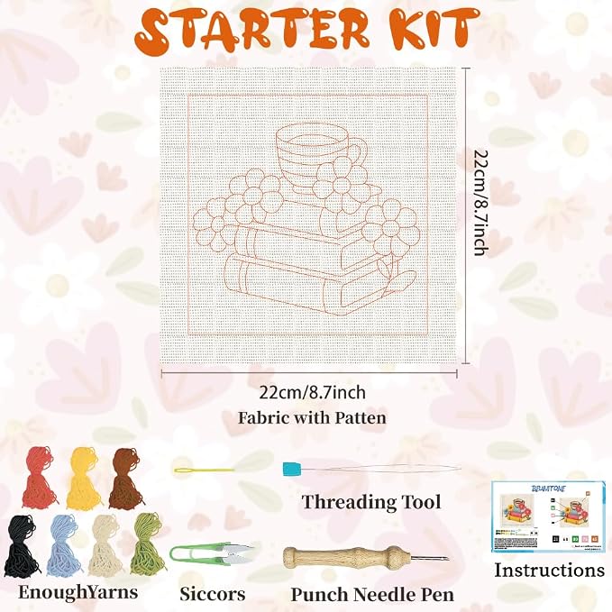 BEUNITONE Book and Flower Punch Needle Kit - Image 2