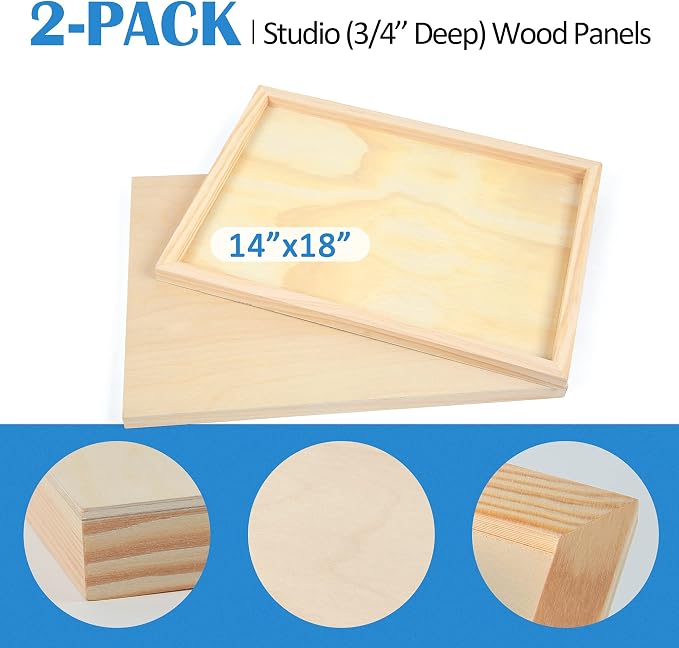 Falling in Art 2 Pack 14x18 Unfinished Birch Wood Panels Kit - Image 5
