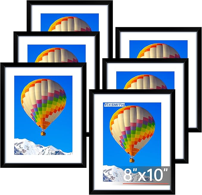 FIXSMITH 8x10 Picture Frame Set of 6, Display Pictures 5x7 by FIXSMITH