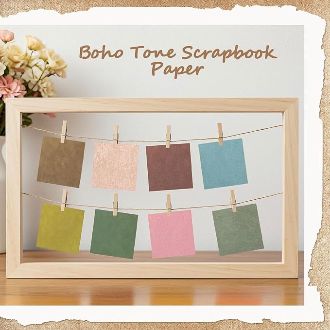 24 Sheets Scrapbook Paper 12x12 IN Double-Sided Boho Patterned Craft Paper | - Image 5