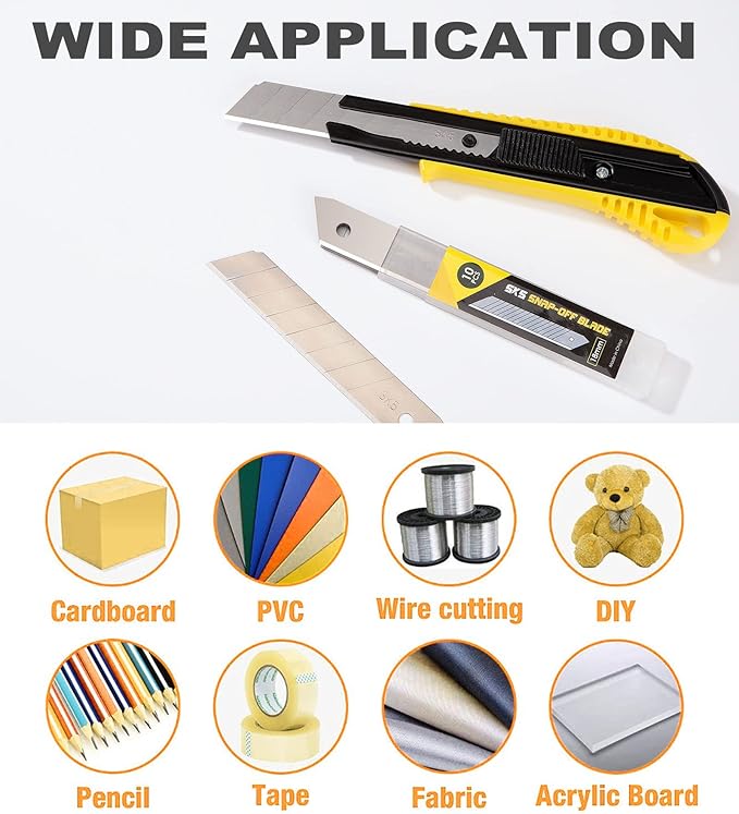 DOWELL 18mm Snap Off Blades SK5 Retractable Box Cutter Blades (30pc)