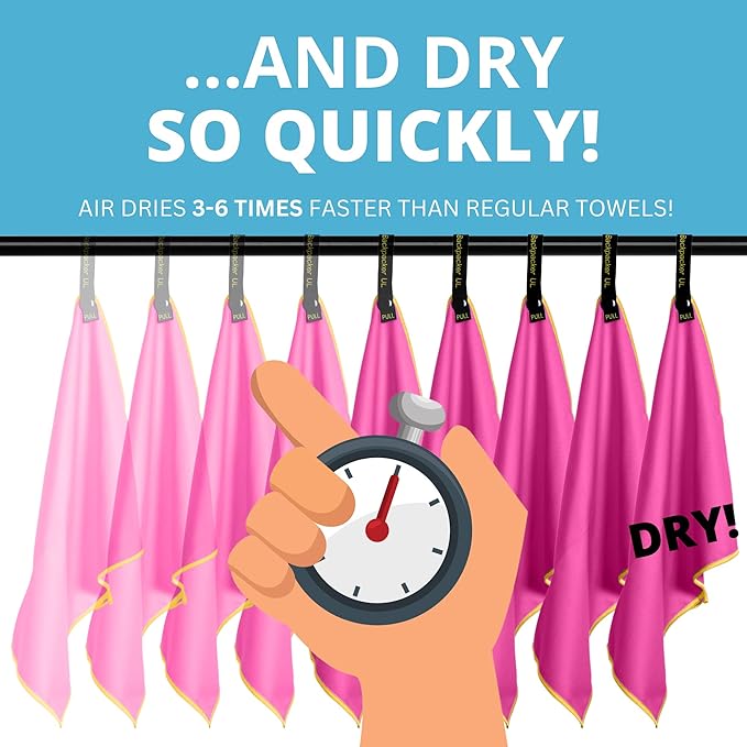 Backpacking Ultralight Quick Dry Microfiber Soft Fast Drying Hand and Face Towel Wash Cloth Camping Yoga Hiking Active Lifestyle Small (Magenta, Small)