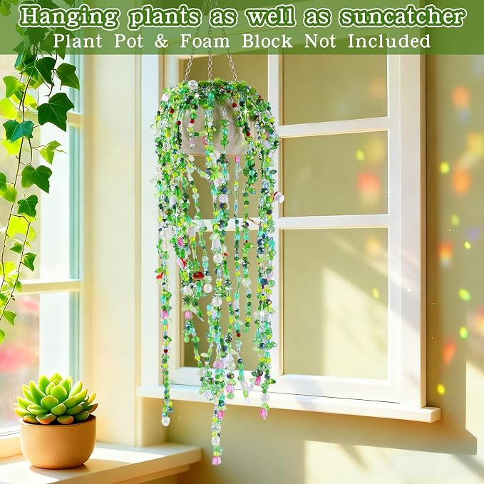 FOGWOWO 5422 Pcs Beaded Plant Kit Forever Plant Kit Green Glass Beads - Image 3
