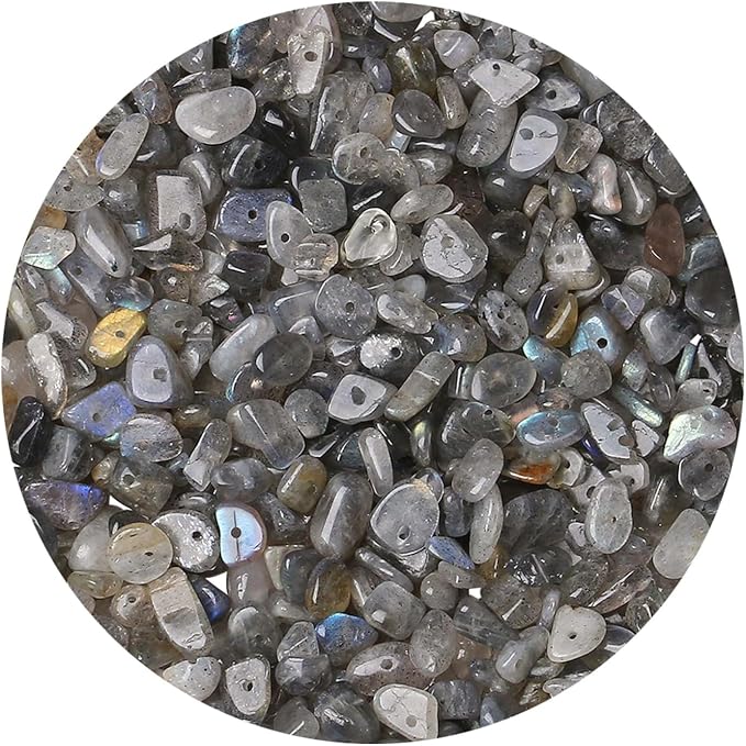 LAIDANLA Labradorite 400pcs Natural Chip Stone Beads 5-8mm Healing Crystal by LAIDANLA