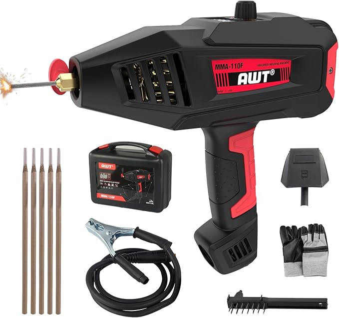 AWT Welding Machine Handheld 90Amp,ARC Welder/Lift TIG 110V Hand Held Welder Machine,Digital Display IGBT Inverter Welder Portable MMA Welder Machine,Welding Tool Set and Toolbox,Ideal for Home DIY