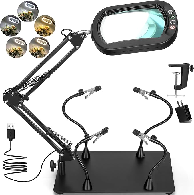 Drdefi Helping Hands Soldering Station, 10X Square Magnifying Glass by Drdefi