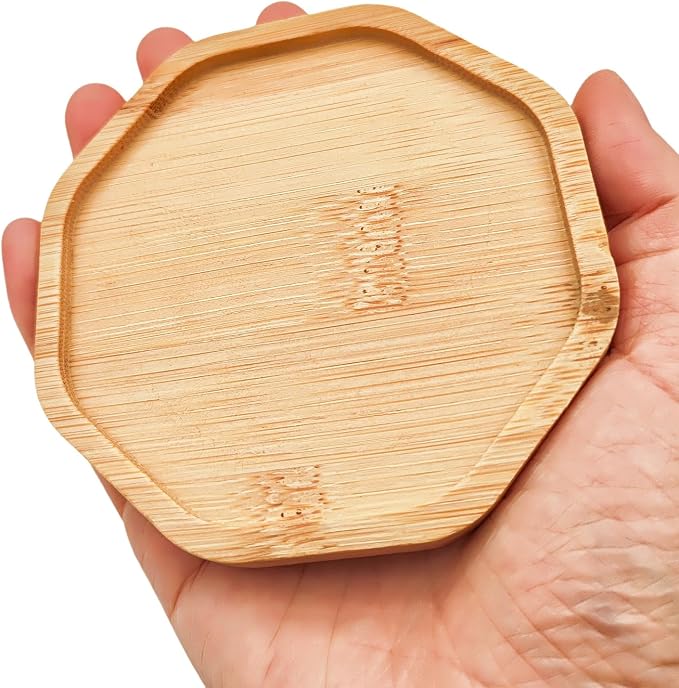 4PCS Mosaic Bamboo Coasters for Crafts, Blank Base Trays, Drinking Cup Coaster - Image 5