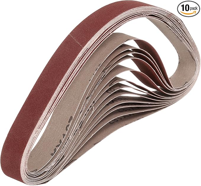 HARFINGTON 1 x 30 Inch Sanding Belts, 10 Pcs 180 Grits Aluminum Oxide Abrasive Belt Sander File Belt for Woodworking, Metal Polishing, Knife Sharpener