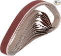 HARFINGTON 1 x 30 Inch Sanding Belts, 12 Pcs 180 Grits Aluminum Oxide Abrasive Belt Sander File Belt for Woodworking, Metal Polishing, Knife Sharpener