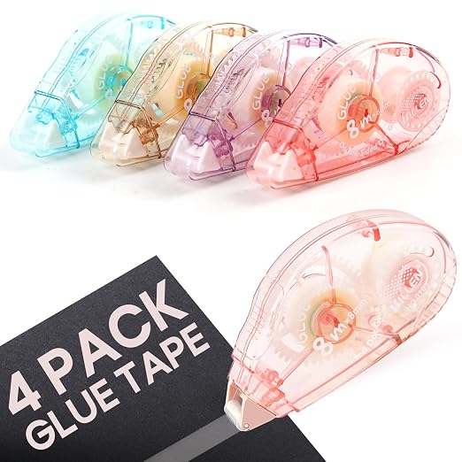 4 Pack Double Sided Tape Roller, Double Sided Adhesive Scrapbook Tape by Unknown
