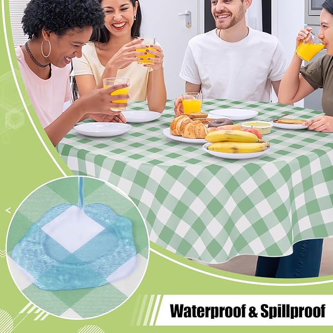 Smiry Plastic Table Cloth, Waterproof Vinyl Tablecloth - Image 2