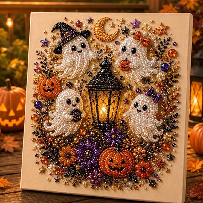 POETRYDRAW Halloween Decor Ghost Pearl Art Kit - Image 6