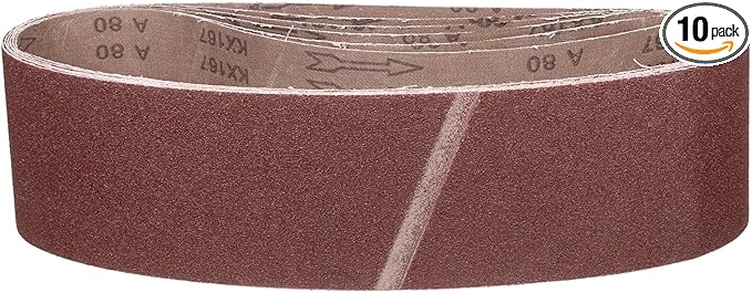 6 x 48 Inch Sanding Belt, 10 Pcs 80 Grit Knife Sharpener Belts Work Sharpening for Belt Sander Knife Carving Tool Metal Working