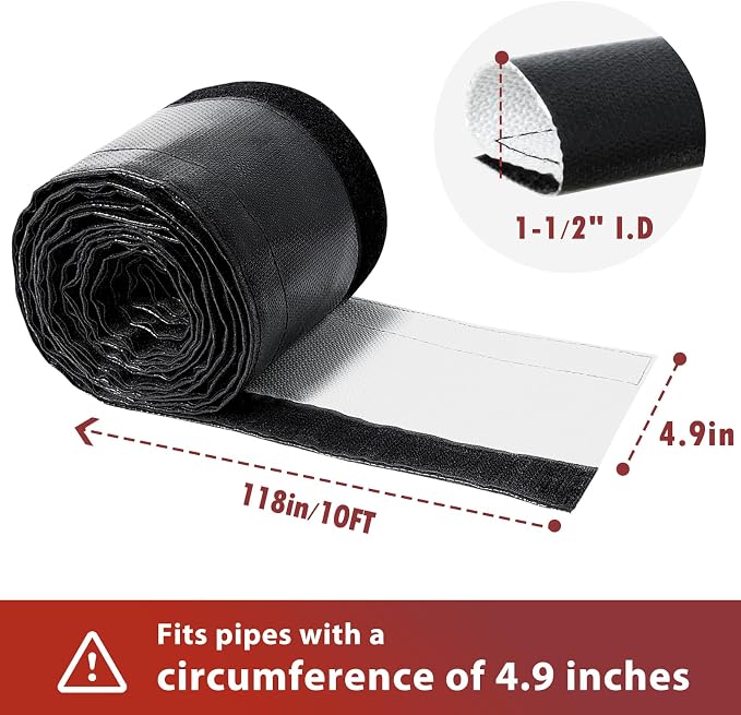 Wire Heat Shield Wrap for Car Hose Lines, 1-1/2" I.D. x 10FT, - Image 2