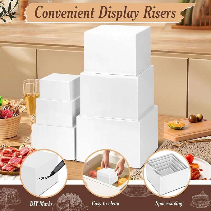 Redants 6 PCS Buffet Risers, Large Food Risers - Image 4