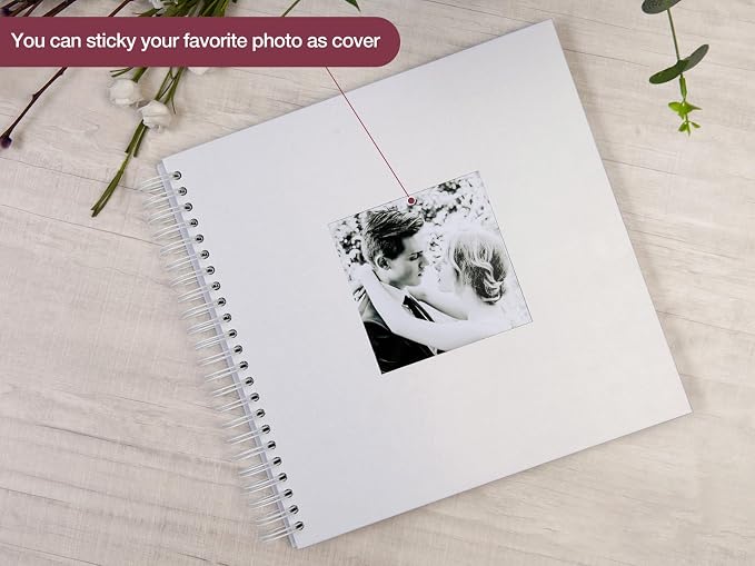 potricher 12 x 12 Inch Large DIY Scrapbook Photo Album 80 Pages Thick Kraft - Image 2