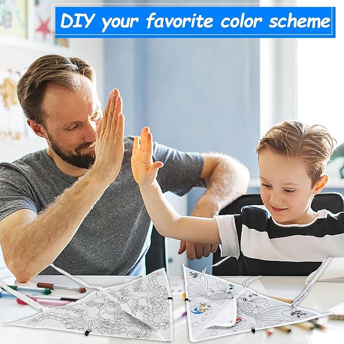 20 PCS DIY Color Filled Kite for Kids Kite Making Kit Bulk, Painting Kites - Image 5