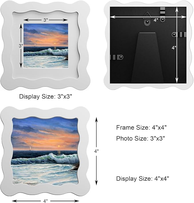 4x4 Wavy Picture Frame With Mat - Image 3