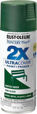 Rust-Oleum Painter's Touch 2X Spray Paint, Semi-Gloss Hunter Green | Indoor and by Rust-Oleum