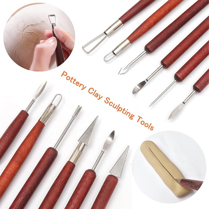Artzuvs Clay Sculpting Tools 28pcs Polymer Pottery Modeling Tools Set - Image 4