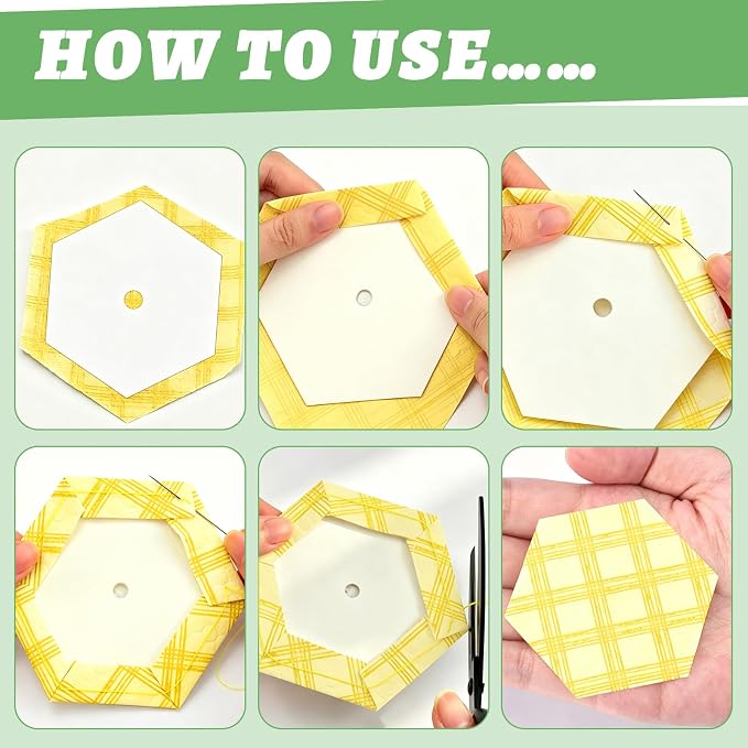 400 PCS Paper Piecing 1.25", Hexagon Quilting Templates - Image 4