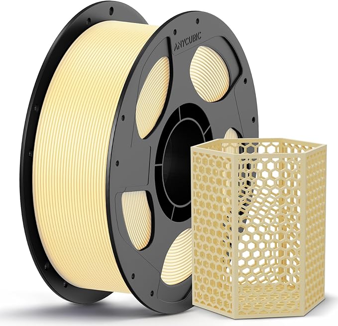 ANYCUBIC PETG Filament 1.75mm, 3D Printer Filament, Dimensional Accuracy +/- 0.02mm, Exceptional Toughness, Print with Most FDM 3D Printers, 1KG Reusable Spool, Cream