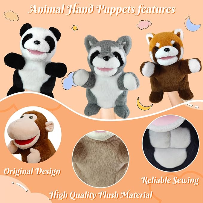 6 Pcs Animal Hand Puppets for Kids - Image 3