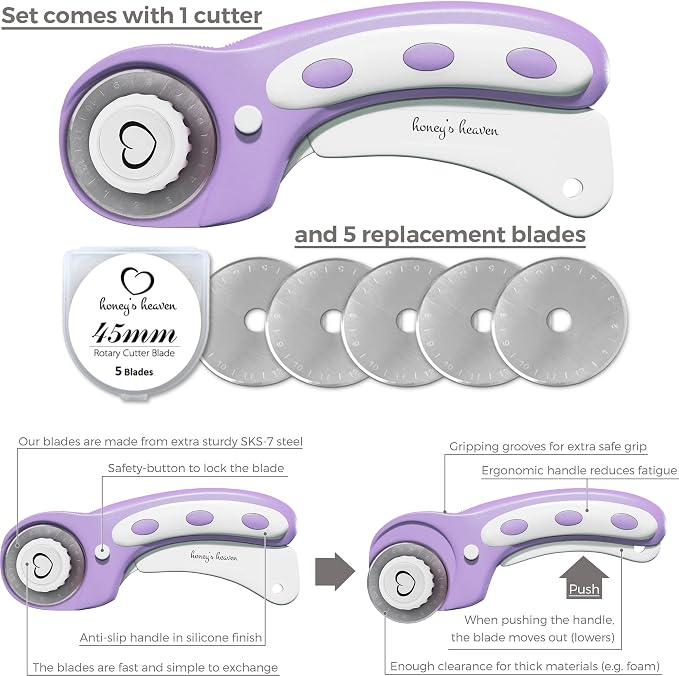 Honey's Heaven Rotary Cutter Set - 45mm Fabric Cutter - Image 3