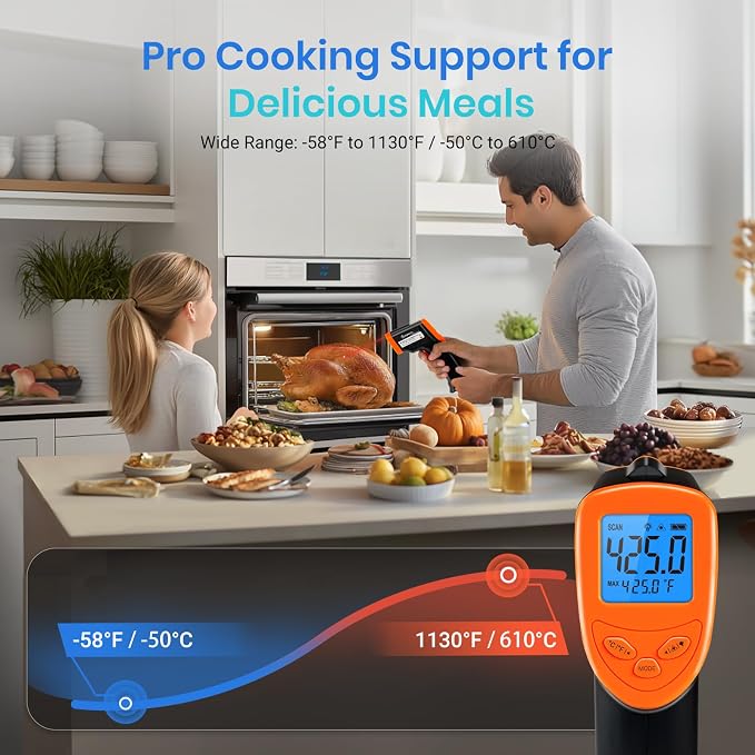 Etekcity Infrared Thermometer Laser Temperature Gun, -58°F~1130°F, Pizza Oven - Image 3