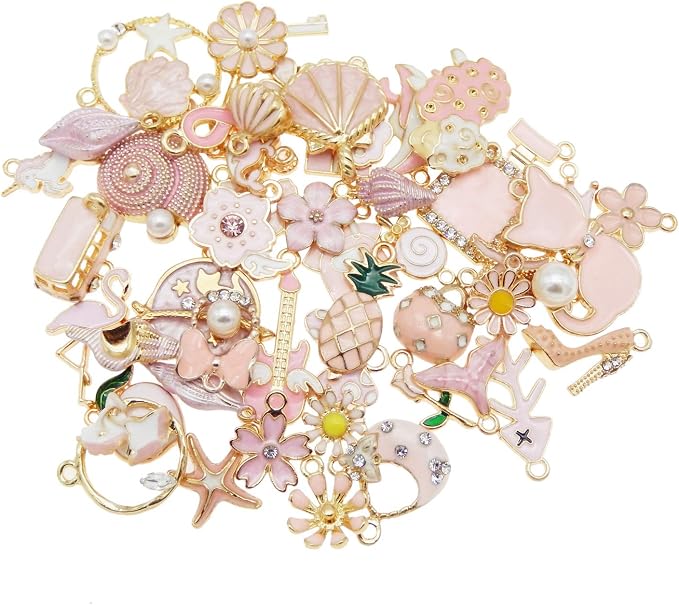 30pcs Mixed Enamel Charms Pendants - Image 2