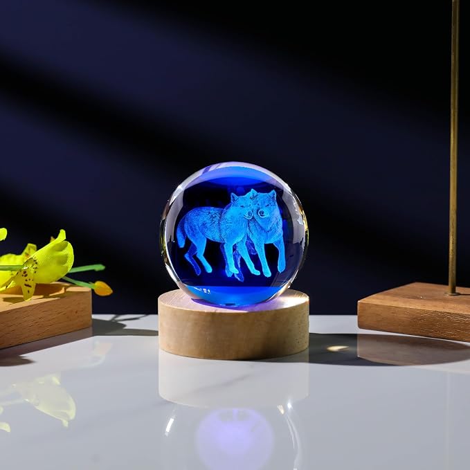 3D Wolf Crystal Ball 60mm - Image 5