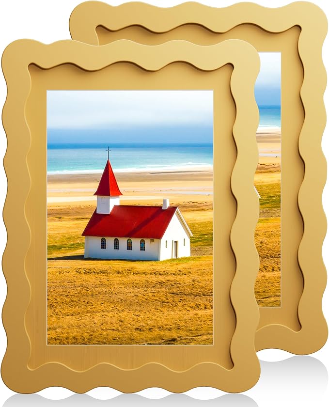 5x7 Wavy Picture Frame With Mat by Unknown