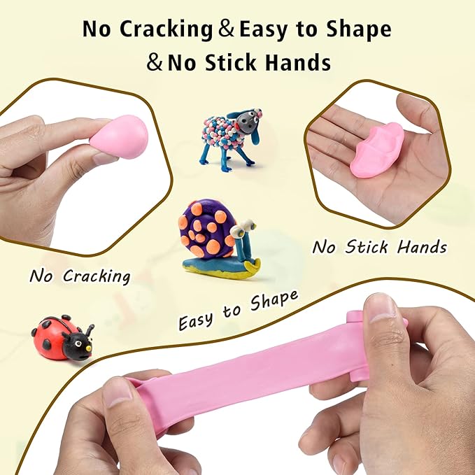 Aestd-ST Polymer Clay Kit 60 Colors, Oven Bake Modeling Clay - Image 5
