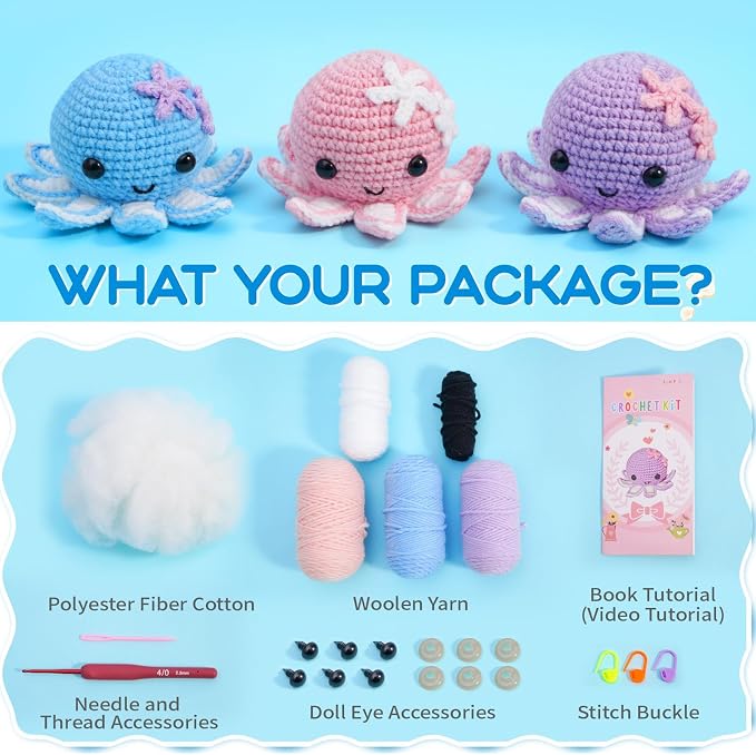 Crochet Kit for Beginners: Make 3 Cute Amigurumi Animals - Image 4