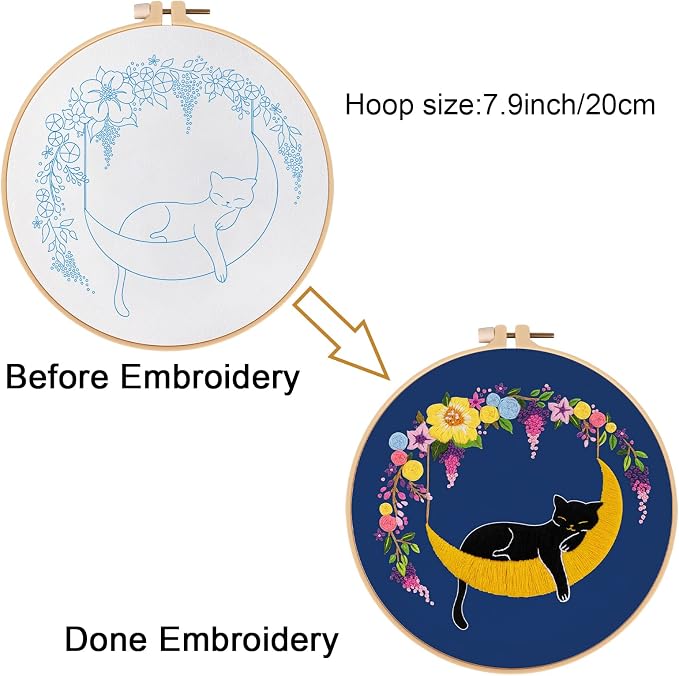 Louise Maelys Cat Moon Embroidery Kit - Image 4