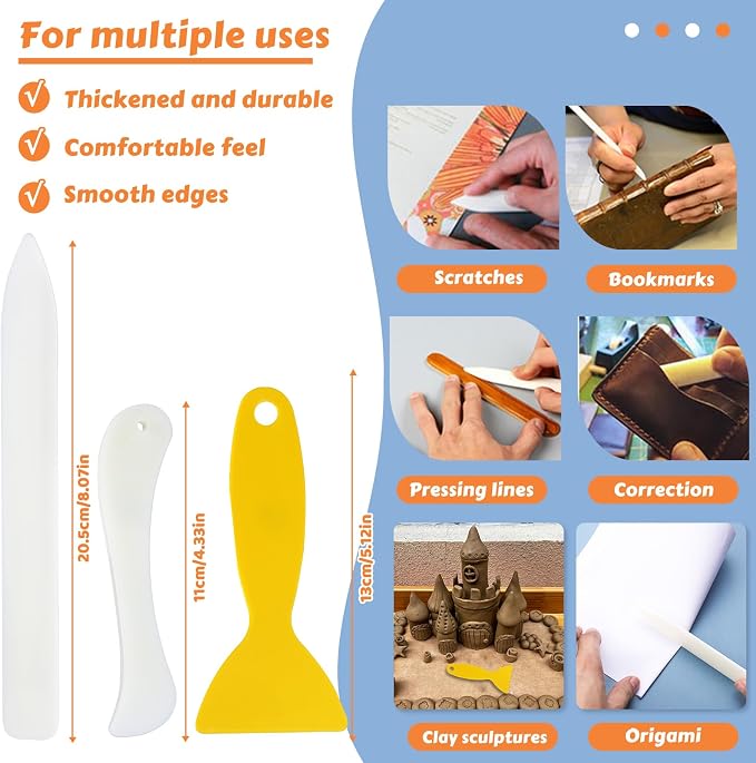 WONVOC 6 pcs Bone Folders, Crease Makers, Scoring Tool, Plastic Bone Folder - Image 7