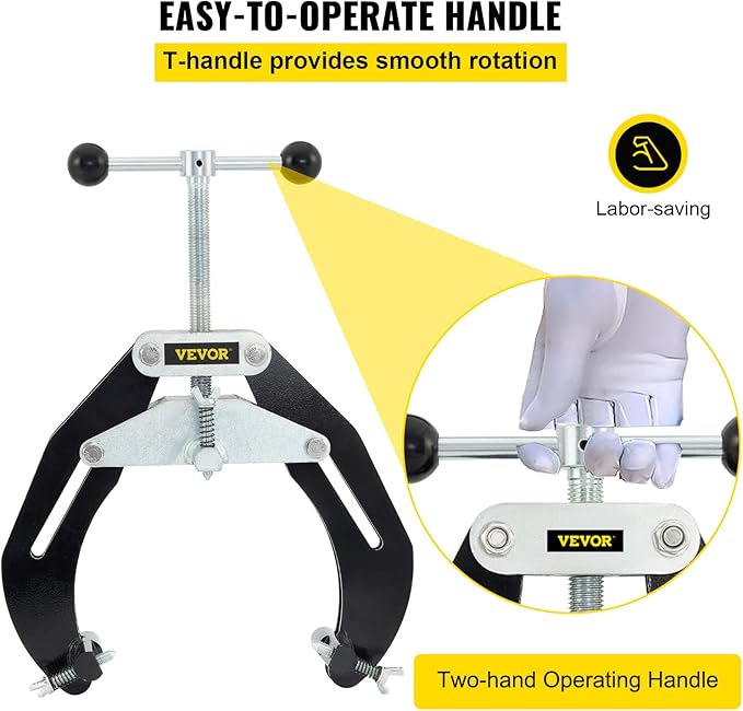 VEVOR Pipe Clamp, 2 to 6 in, High Strength Ultra Clamp with Quick Acting Screws, Steel Pipe Alignment Tool with Lightweight Design, Black