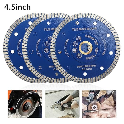 3pc/Lot 4.5 inch Diamond Blade Super Thin Diamond Turbo Saw Blade Porcelain Tile Blade for Granite Marble Ceramic Tile Cutting