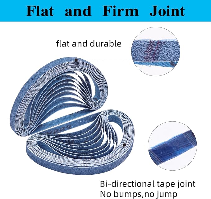 3/8x13 Inch Sanding Belts for Belt Sander, 30 Pack 3/8 x 13 Zirconia Sanding Belts 120 Grit, Zirconia Belt Sander Sanding Belts for Metal Polishing (3/8x13in, 120 Grit)