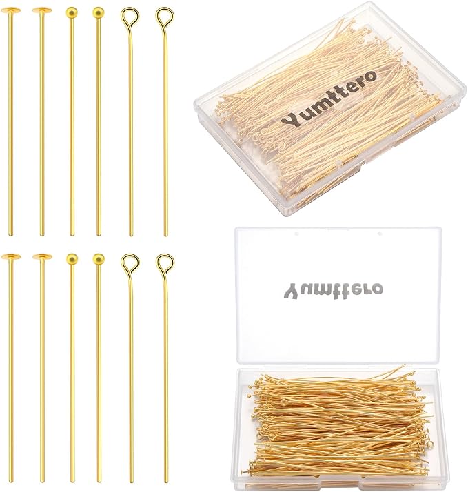 210 Pcs 70mm/2.76 Inch 21 Gauge Head Pins by Yumttero