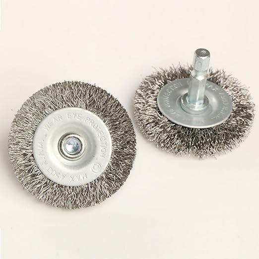 10pcs 2" Stainless Steel Wire Wheel Brushes Kit for Drill with 1/4-Inch Hex Shank