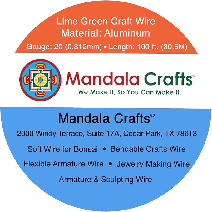 Mandala Crafts 20 Gauge Lime Green Anodized Aluminum Craft Wire, 100 FT | - Image 3