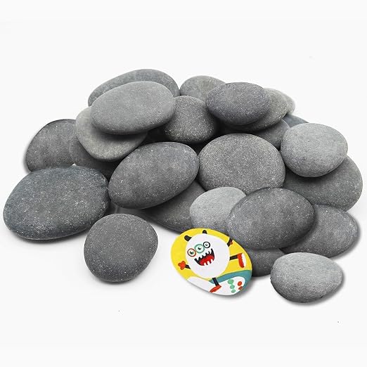 DALTACK 40 Pcs Large Rocks for Painting 25pcs 2-3in & 15pcs 3-4in Natural Flat by DALTACK