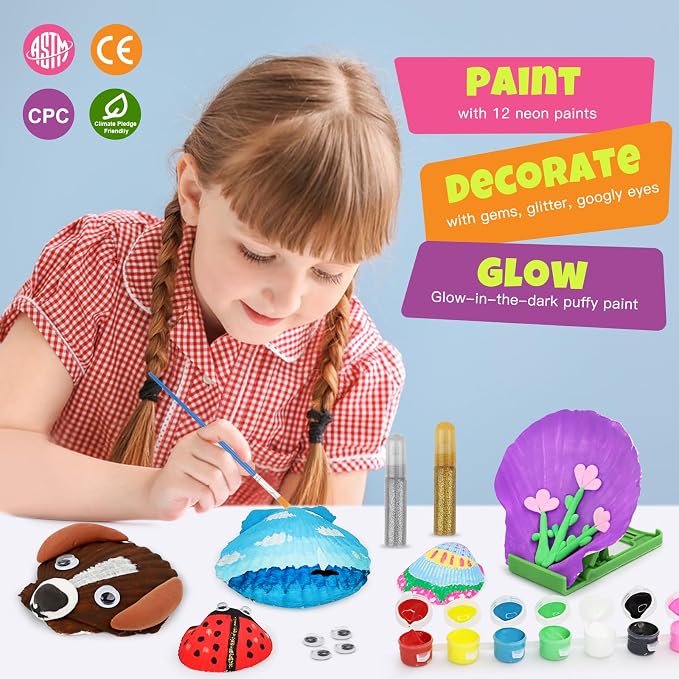 Nicmore Seashell Painting Kit for Party: 10-Minute Setup & 2-Hour Focused - Image 3