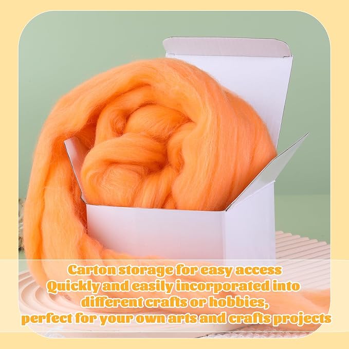 3.53oz Wool Roving, Wool Felting Supplies, Pure Wools, Chunky Yarn, Spinning - Image 8