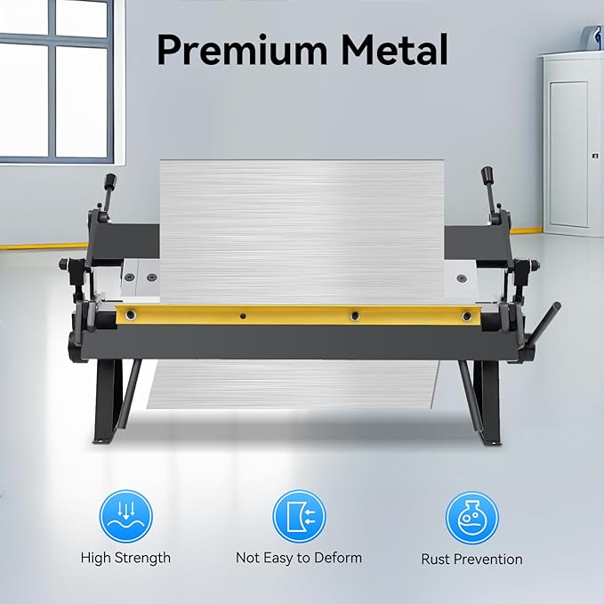 Industrial 24 inch Pan and Box Brake Metal Break, Sheet Metal Precision 0-135° Bending Angles Hand Brake Metal Bending Tool, Metal Working Tools Fabrication for Metal Roofs Car Doors Windows