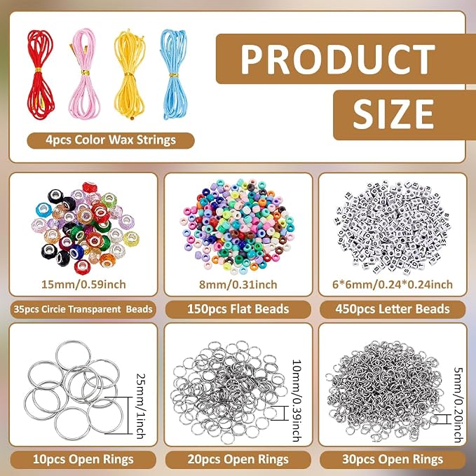 CRAFTYMELODY 606Pcs DIY Keychain Making Crafts Kits Beaded Keychain Making Kit - Image 2