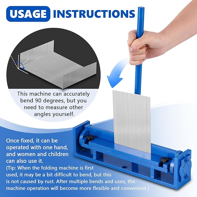 MXBAOHENG Sheet Metal Bender Manual Brake Bender Hand Bending Machine, Roof Metal Folding Tools for Thin Iron, Stainless Steel, Aluminum, Copper Plates (200mm)
