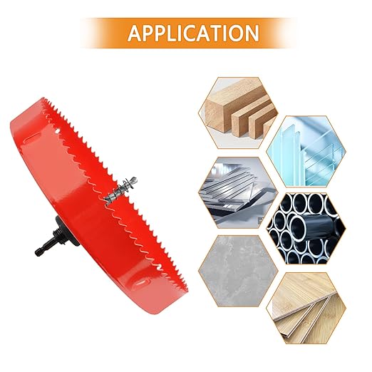 Hole Saw Heavy Duty bit Hex Shank,Hole Saw HSS with Arbor Bi-Metal & Heavy Duty Hole Saw Cutter for Wood Corn Hole Boards Plastic Drywall (φ170)